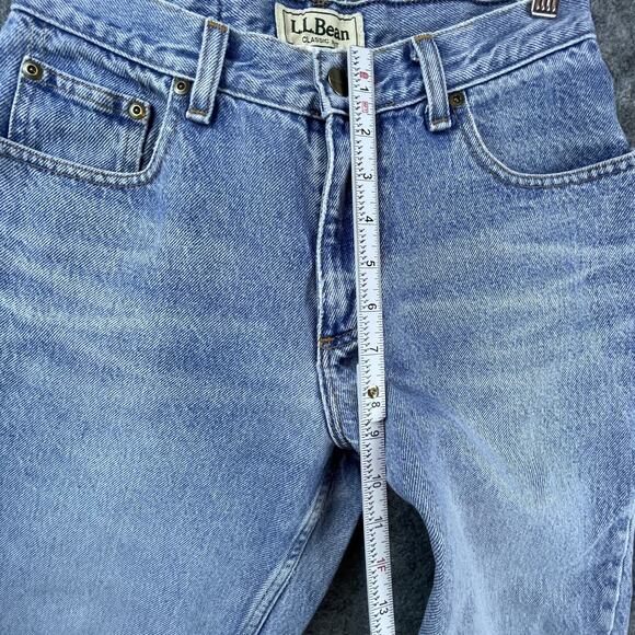 Vintage L.L.Bean Jeans Womens 6P Blue Denim Straight Taper Ripped Distressed - Picture 10 of 10